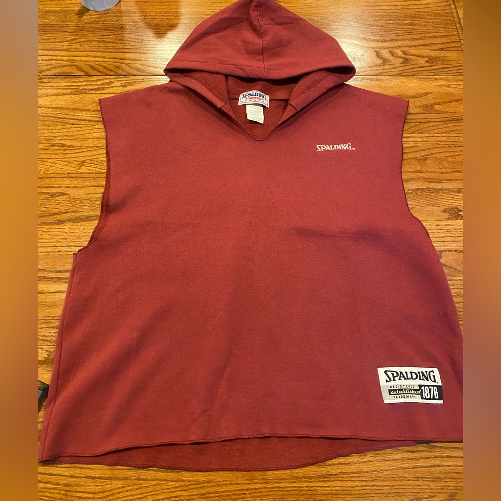 Vintage Spalding Hooded Cutoff Sweatshirt- Sleeveless
